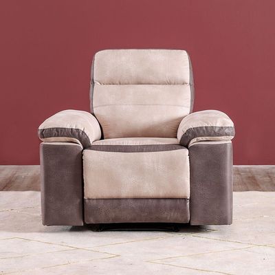 Tessa One seater Fabric Recliner Sofa - Beige / Taupe