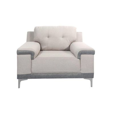 Berlin 1 Seater Fabric Sofa - Grey / Dark Grey