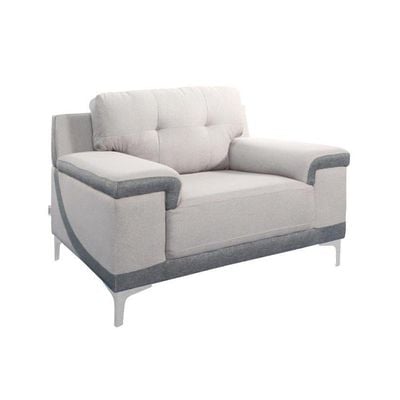 Berlin 1 Seater Fabric Sofa - Grey / Dark Grey