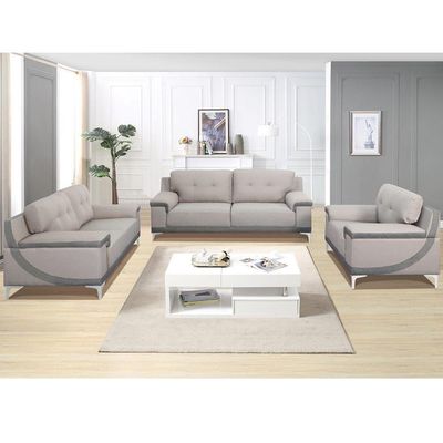 Berlin 2 Seater Fabric Sofa - Grey / Dark Grey