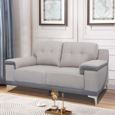 Berlin 2 Seater Fabric Sofa - Grey / Dark Grey