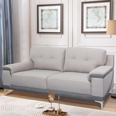 Berlin 3 Seater Fabric Sofa - Grey / Dark Grey