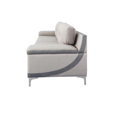 Berlin 3 Seater Fabric Sofa - Grey / Dark Grey