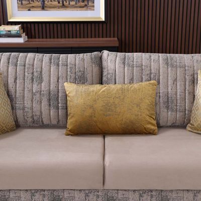 Carmen 3+1+1 Sofa Set-Grey / Mustard / Warm Grey