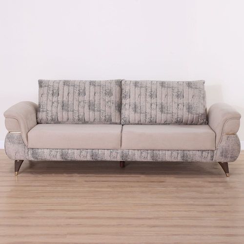 Carmen 3+1+1 Sofa Set-Grey / Mustard / Warm Grey