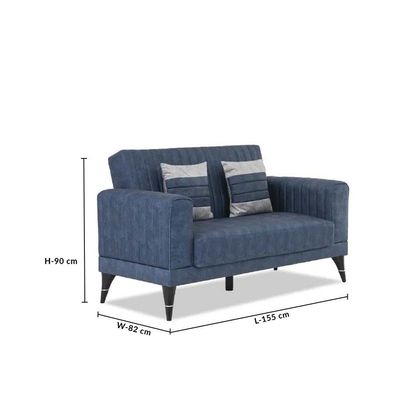 Veronica L 155 x W 82 x H 90 cm 2-Seater Fabric Sofa- 1 Year Warranty