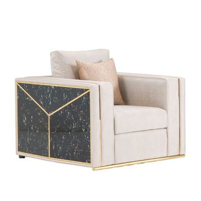 Gurna 1 Seater Fabric Sofa - Taupe