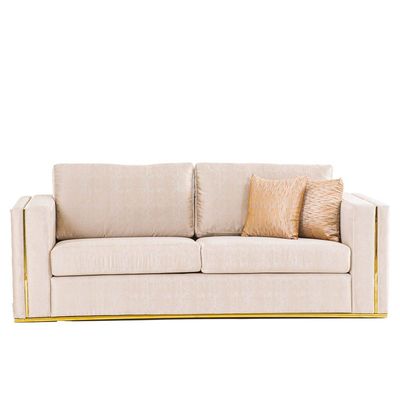 Gurna 3 Seater Fabric Sofa - Taupe