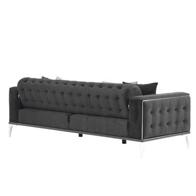 Alyanna 3 Seater Fabric Sofa - Dark Grey