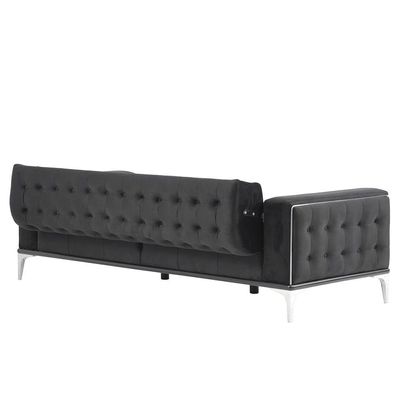 Alyanna 3 Seater Fabric Sofa - Dark Grey