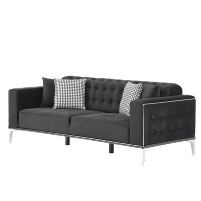 Alyanna 3 Seater Fabric Sofa - Dark Grey