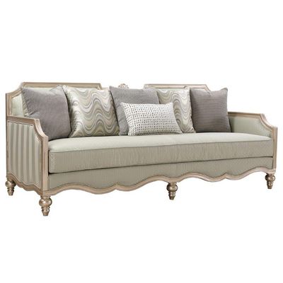 Odessa 3 Seater Fabric Sofa - Jade / Golden