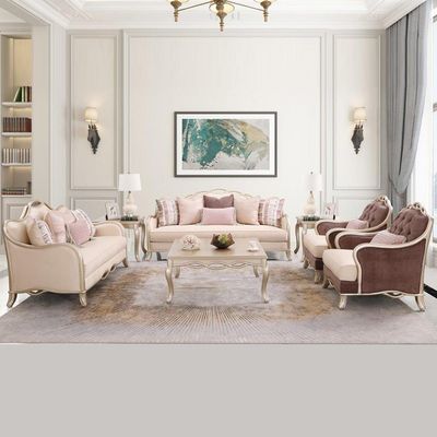 Cassandra One Seater Fabric Sofa - Mauve / Golden