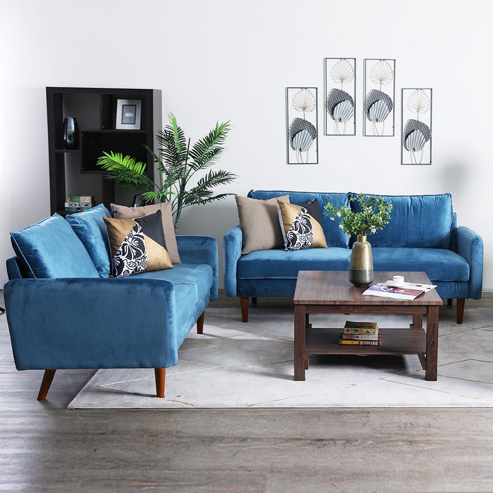 Teal blue outlet sofa