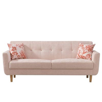 Cheska 3 Seater Fabric Sofa - Cream