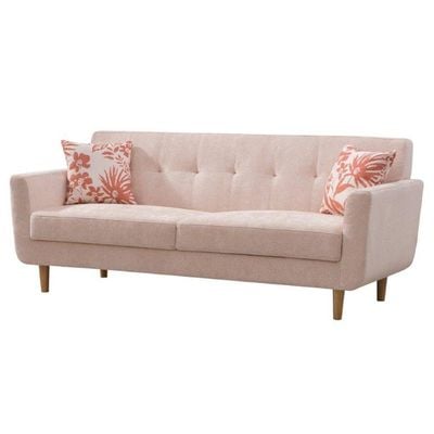 Cheska 3 Seater Fabric Sofa - Cream