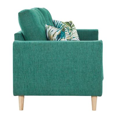 Nathalie 3-Seater Fabric Sofa - Teal Green