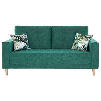 Nathalie 3-Seater Fabric Sofa - Teal Green