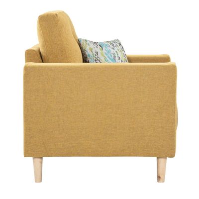 Nathalie 1 Seater Fabric Sofa - Mustard