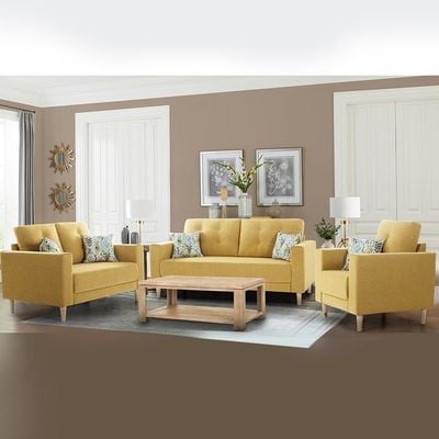 Nathalie 1 Seater Fabric Sofa - Mustard