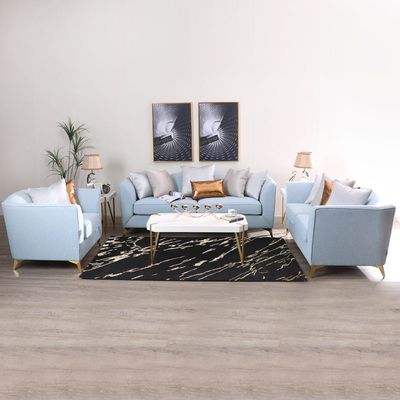 Zadie Fabric Sofa Set - Sage / Golden