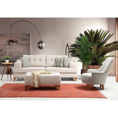 Greta 3-Seater Fabric Sofa - Beige