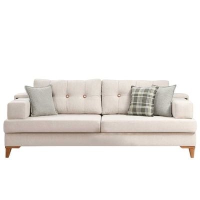 Greta 3-Seater Fabric Sofa - Beige