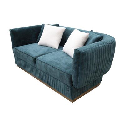 Larisa 2 Seater Fabric Sofa - Bottle Green / Snow White