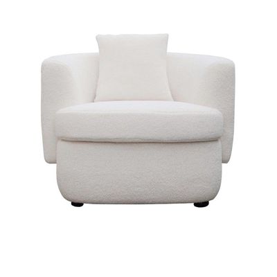 Larisa 1 Seater Fabric Sofa - Snow White