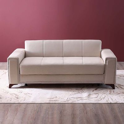 Kristel L 220 x W 87 x H 75 cm 3-Seater Fabric Sofa - 1 Year Warranty