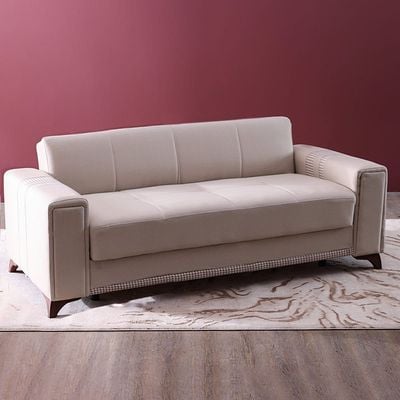 Kristel L 220 x W 87 x H 75 cm 3-Seater Fabric Sofa - 1 Year Warranty