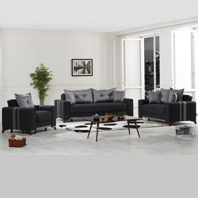 Kristel L 225 x W 90 x H 85 cm 3-Seater Fabric Sofa - 1 Year Warranty