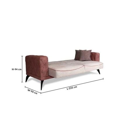 Mistral 3 + 1 Fabric Sofa Set - Cranberry / Grey