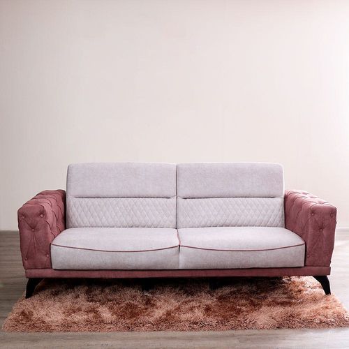 Mistral 3 + 1 Fabric Sofa Set - Cranberry / Grey