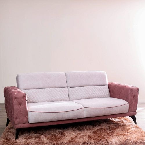 Mistral 3 + 1 Fabric Sofa Set - Cranberry / Grey