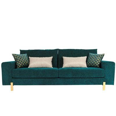 Razon 3 Seater Fabric Sofa - Teal Chenille