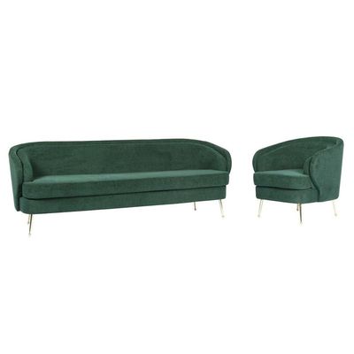 Selma 1 Seater Fabric Sofa - Forest Green