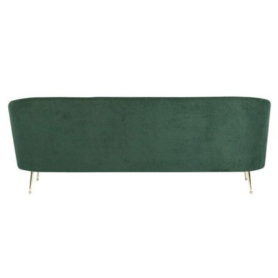 Selma 3 Seater Fabric Sofa - Forest Green / Rose