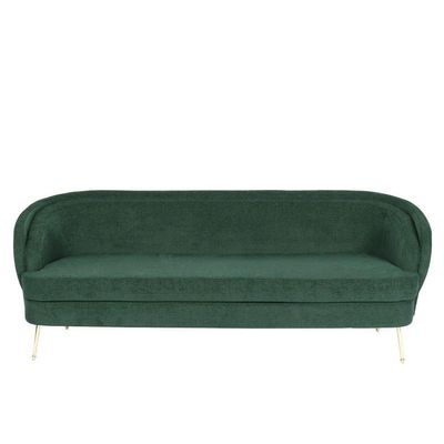 Selma 3 Seater Fabric Sofa - Forest Green / Rose