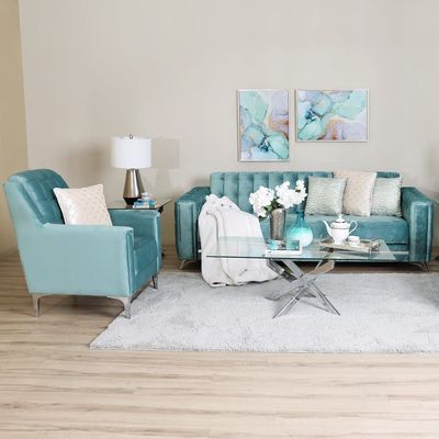 Harmony Fabric Sofa Set - Sage