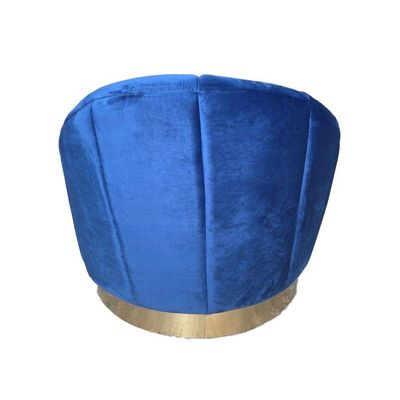 Valenciaga One Seater Fabric Sofa - Ultramarine / Golden