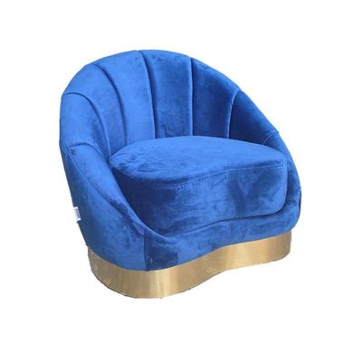 Valenciaga One Seater Fabric Sofa - Ultramarine / Golden