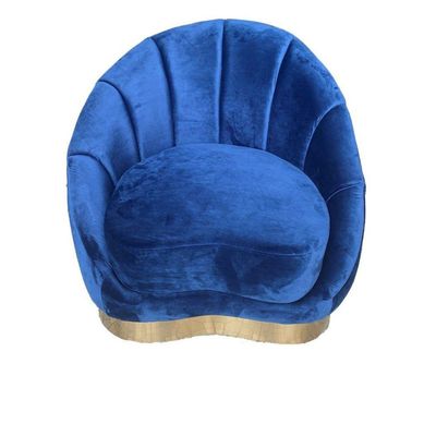 Valenciaga One Seater Fabric Sofa - Ultramarine / Golden