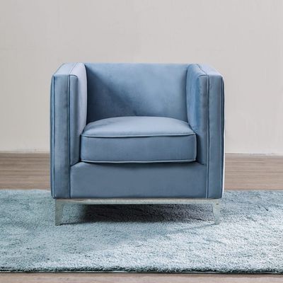 بيلفا - أريكة قماش مقعد فردي - أزرق