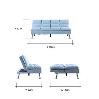 Carissa 3-Seater Fabric Sofa Bed