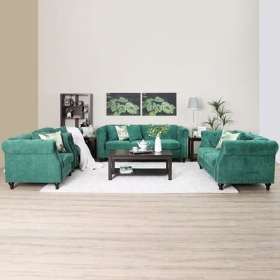David Fabric Sofa Set - Jungle Green