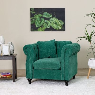 David 3+2+1 Fabric Sofa Set - Jungle Green