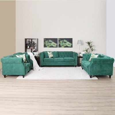 David Fabric Sofa Set - Jungle Green