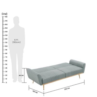 Guiller Fabric Sofabed - Jade Grey