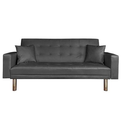 Warner Leather Sofa Bed - Black